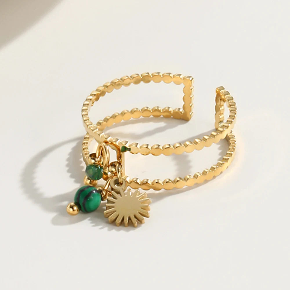 Bague Yella – Motif étoile élégant et moderne, plaqué or 18K