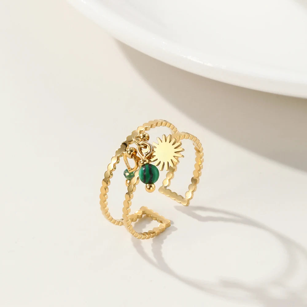 Bague Yella – Motif étoile élégant et moderne, plaqué or 18K