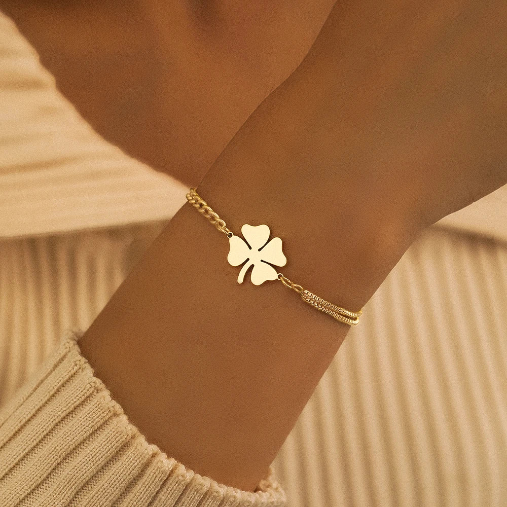 Bracelet Cléora - Trèfle porte-bonheur - Symbole de chance et d'élégance