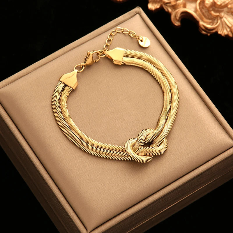 Parure Nœlya – Collier & bracelet au design noué