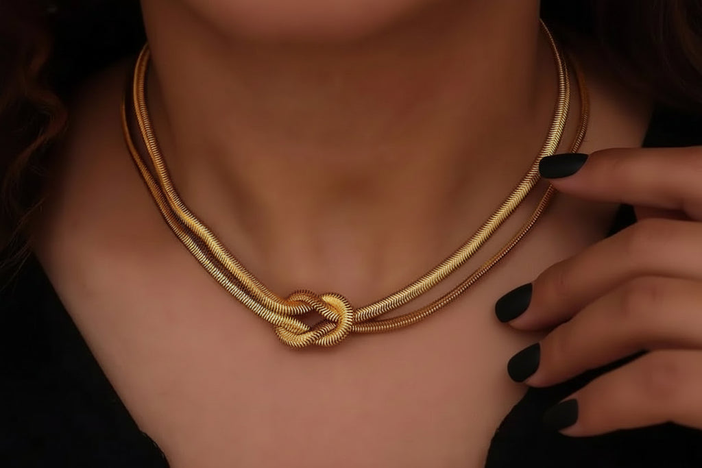 Parure Nœlya – Collier & bracelet au design noué